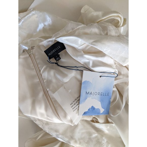 NWT Majorelle Camryn Romper S Floral Satin Jacquard Ivory - Picture 9 of 13
